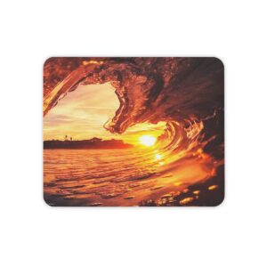 Surfing Ocean Waves and Orange Sunset Mouse Pad (3mm Thick)